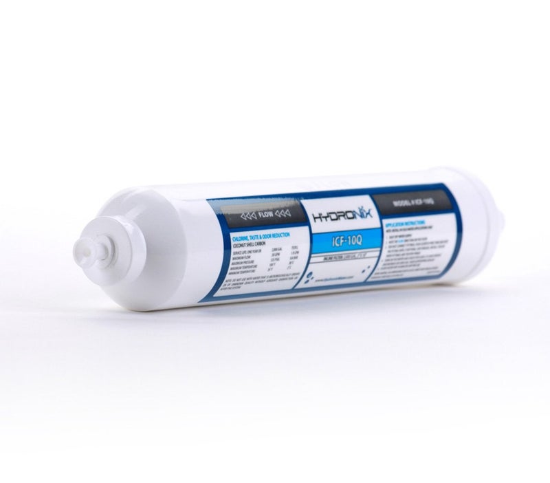 Hydronix ICF-10Q/3 Inline Post Activated Carbon Water Filter Replacement Cartridge with 1/4-Inch Quick Connect for Refrigerator, Ice Maker, RO Reverse Osmosis System, 2000 Gallons (3 Pack) - Image 3