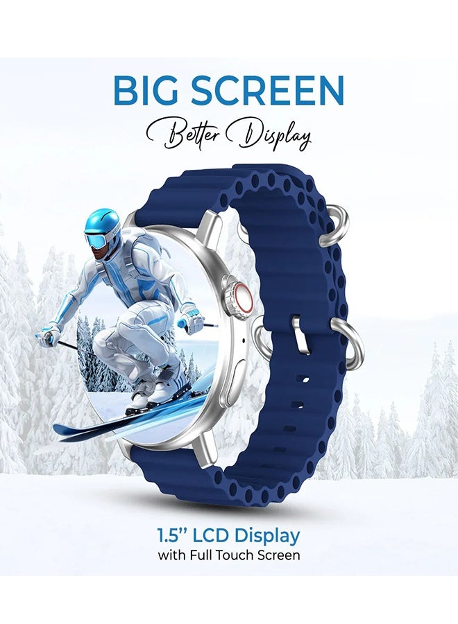 iCruze Pronto Vista Smartwatch with 1.5" LCD Display, Bluetooth Calling, Heart Rate & SpO2 Monitor, Multiple Sports Modes, 200+ Watch Faces, Wireless Charging, IP67 Water Resistance - Image 5