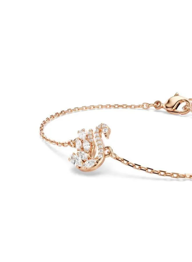 SWAROVSKI  Swan White Crystal Rose Gold Tone Plated Bracelet for Women | Best Price UAE
