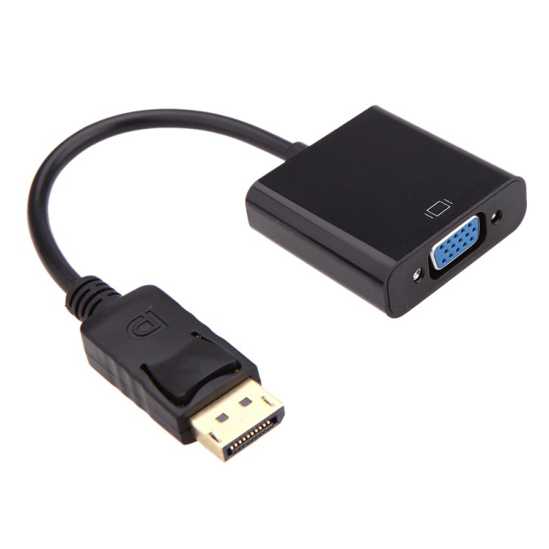 محول Displayport إلى VGA: أسود دقة 1920*1080P سلك مطلي بالذهب قابل للربط والاستخدام فورًا - محول بسطح ABS صديق للبيئة يوفر المساحة لأجهزة الحاسوب المحمول والحواسيب المكتبية وأجهزة التلفزيون عالي الدقة وشاشات العرض والأجهزة العرضية - Image 2
