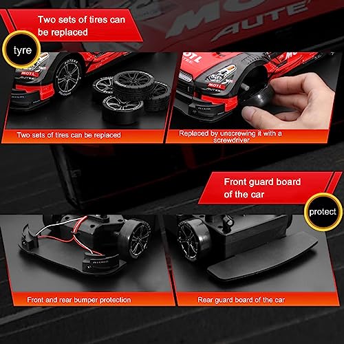 GoolRC RC Drift Car, 1:16 Scale 4WD 40KM/H High Speed RC Racing Car, 2.4GHz Electric Sport Drifting with Headlight, Drifting & Racing Tires for Adults (Black) - Image 5