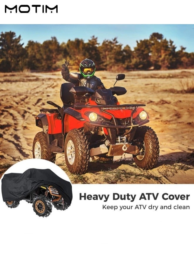 Motim Universal ATV Cover, 210D Waterproof Beach Car Cover Rain Cover, Outdoor Rain Sun Vehicles Dustproof Cover, ATV 4 Wheeler Quad Cover, 256*110*120CM - Image 4