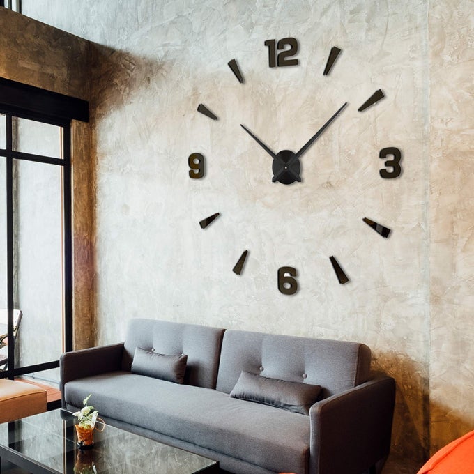 DIY WALL CLOCK FRAMELESS 3DSTYLE ANALOG TIMEKEEPER FOR HOME LIVING ROOM BEDROOM OFFICE BATTERYPOWERED MODERN HOUSE DECORATION SILENT CLOCK DECOR WITH NUMBER STICKER DECALS