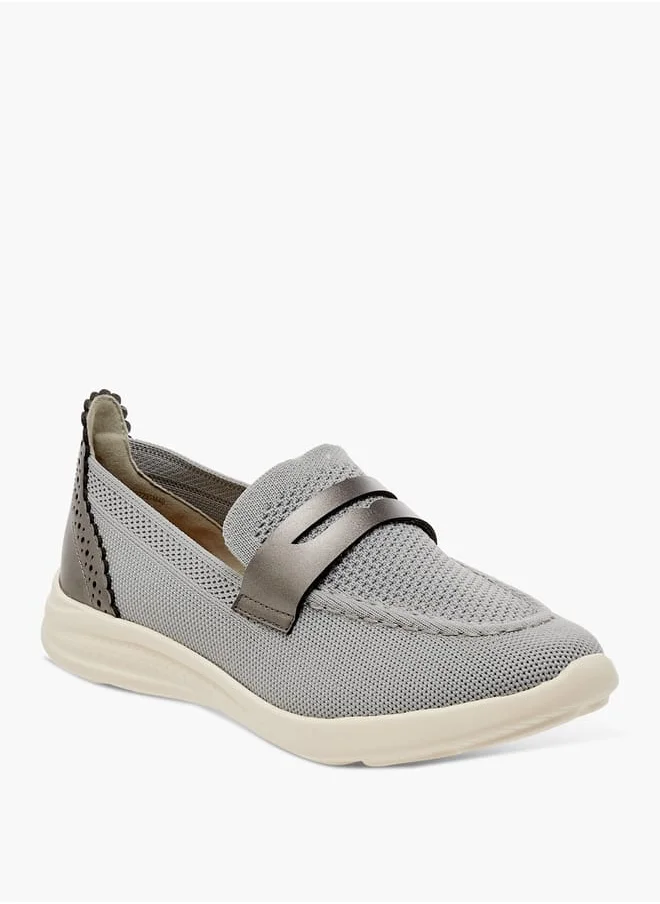 فلورا بيلا من شو إكسبرس Women's Textured Slip-On Loafers with Cutout Detail