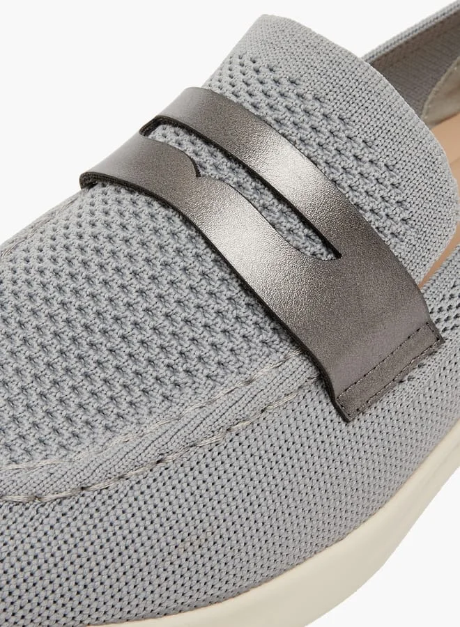 Flora Bella By Shoexpress Women's Textured Slip-On Loafers with Cutout Detail