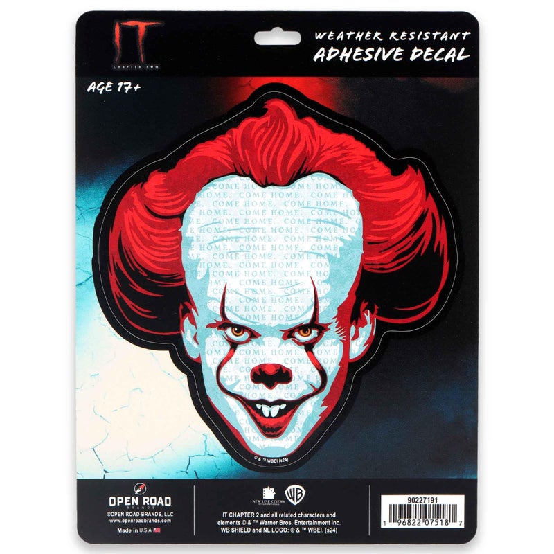 IT Pennywise Adhesive Vinyl Decal Creepy Pennywise Sticker Decal for Car Window Water Bottle or Laptop