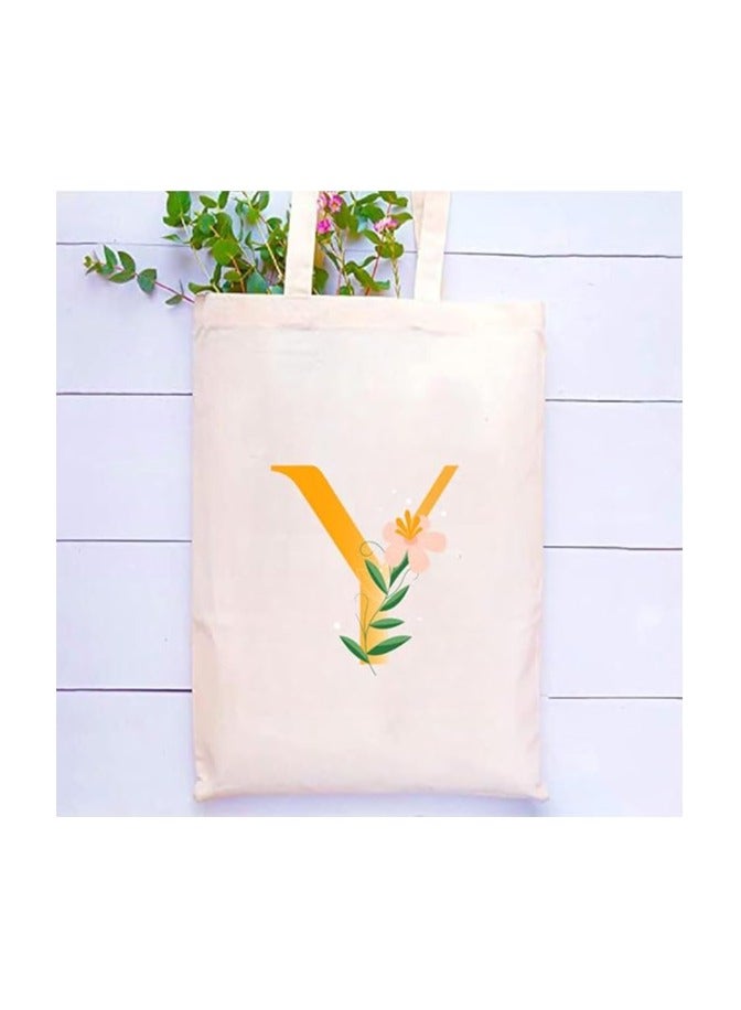 برينت شوب فور مي حقيبة حمل قطنية من القماش مطبوعة بأحرف أولية لفكرة هدية للنساء في الحفلات وحقيبة هدايا قطنية، حقيبة قابلة لإعادة الاستخدام - Image 2