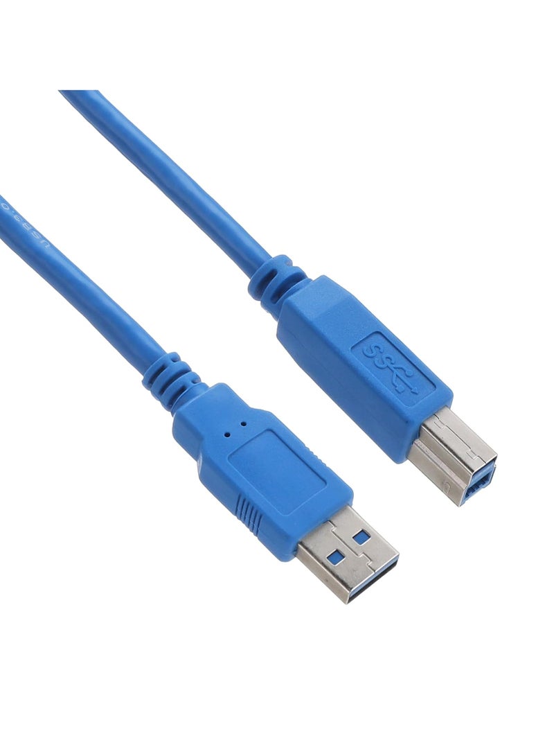 Keendex kx2392 male to male cable, 1 m - blueKeendex Kx2392 Cable Printer Usb (B) 3.0 Male To Usb 3.0 Male 1M Blue - Image 1
