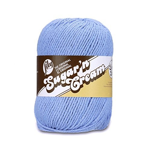 Lily Sugar 'N Cream Super Size Solid Yarn, 4oz, Gauge 4 Medium, 100% Cotton - Mod Blue - Machine Wash & Dry - Image 2