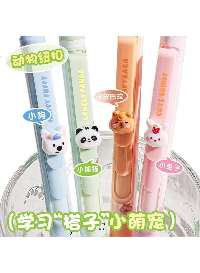 Kaba Bear Kabaxiong Cute Animal Theme Erasable Gel Pens, Black, 0.5Mm, Soft Grip, Thermal Sensitive, Set Of 4 For Elementary School Students - Image 3