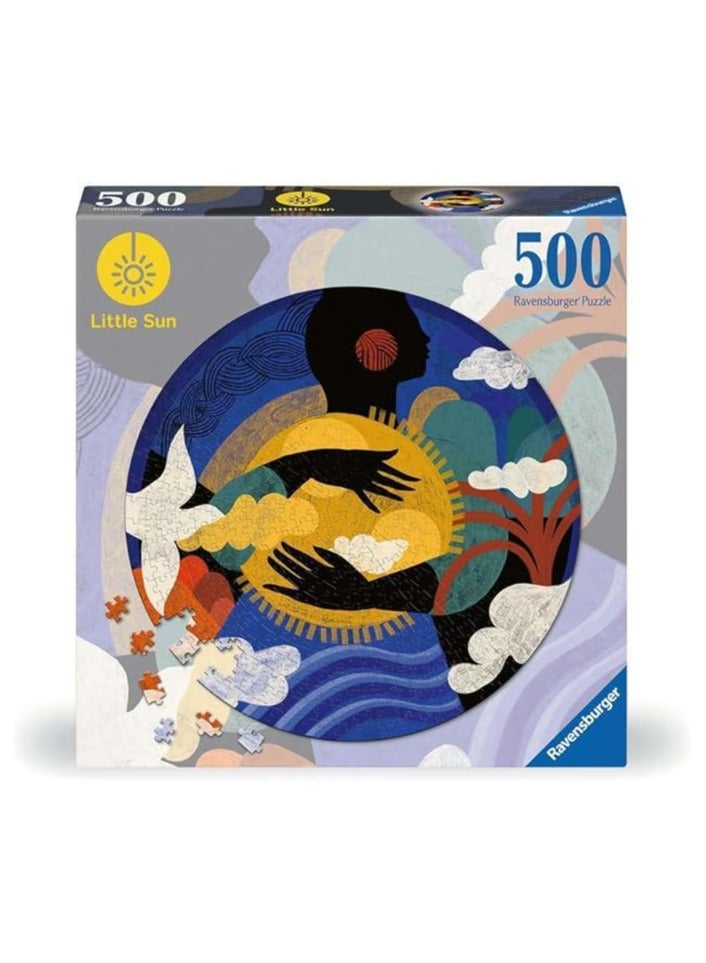 Ravensburger Little Sun Feel Circular 500‑Piece Jigsaw Puzzle – Warm Sunshine-Inspired Round Design, 52 cm Diameter, Premium Softclick Fit, Eco-Friendly Materials | 12000763-0 - Image 1