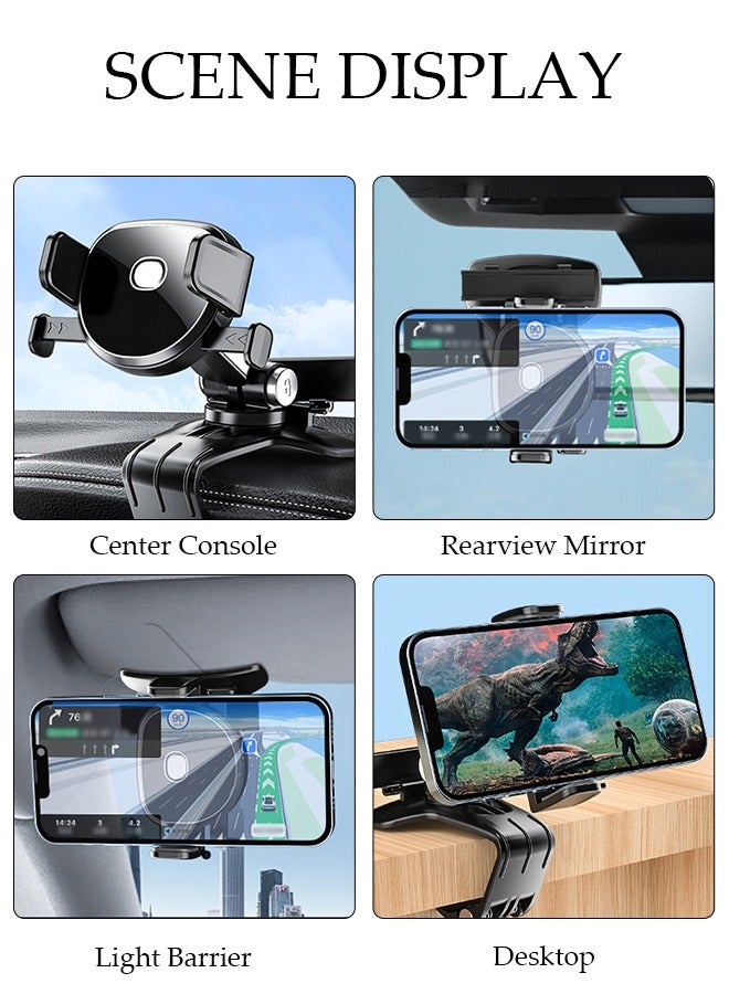DUNISO Upgraded Car Phone Holder Mount for Center Console Anti-Shake Phone Holder with Clamp and Number Plate for All Cell Phones  - Image 5