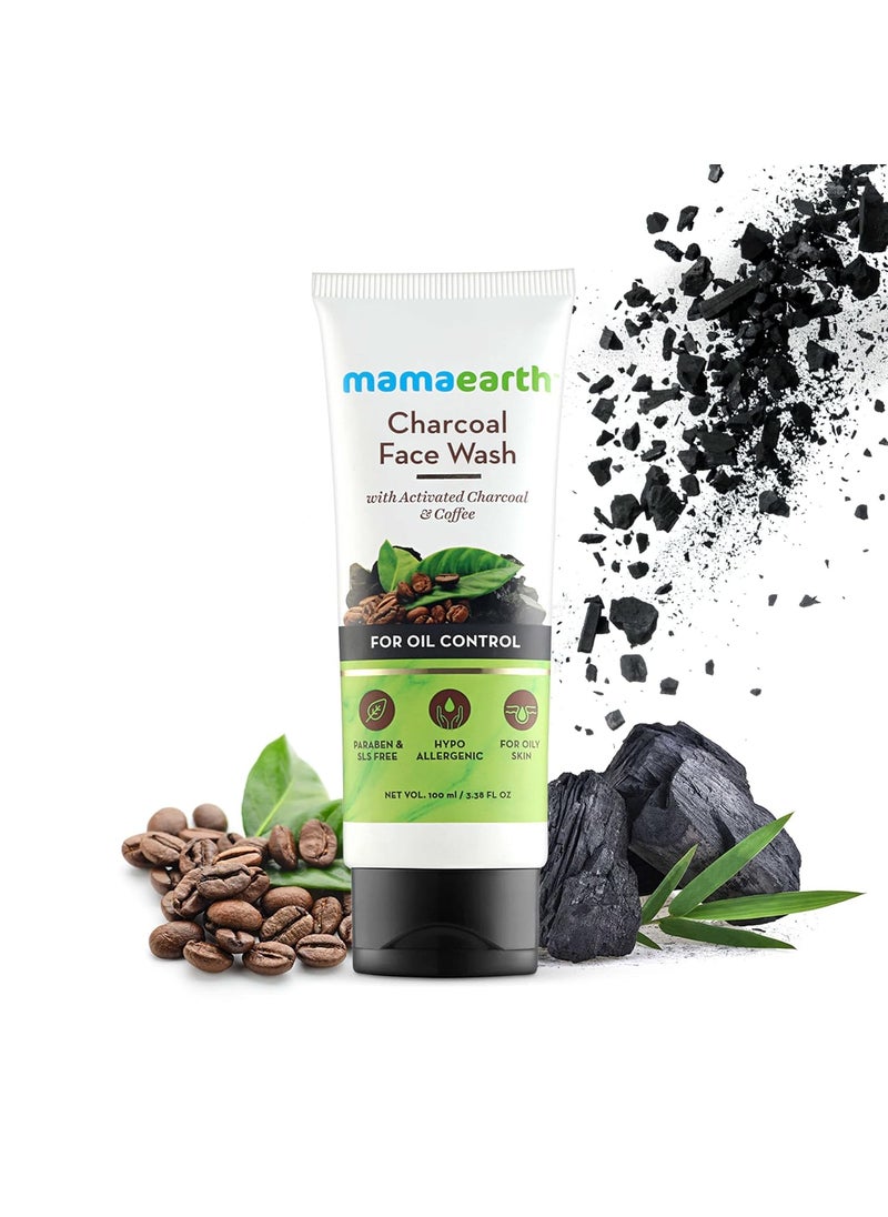 Mamaearth Mamaearth Activated Charcoal Face Wash  Controls Excess Oil  Unclog Pores  Purifying Facial Cleanser  Mildly Exfoliates with Coffee  338 Fl Oz 100ml 
