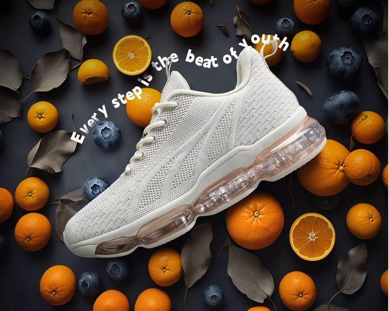 Kapsen Womens Walking Shoes Casual Non Slip Air Running Breathable Mesh Workout Gym Tennis Sneakers Soft Sole Zapatos Beige - Image 2