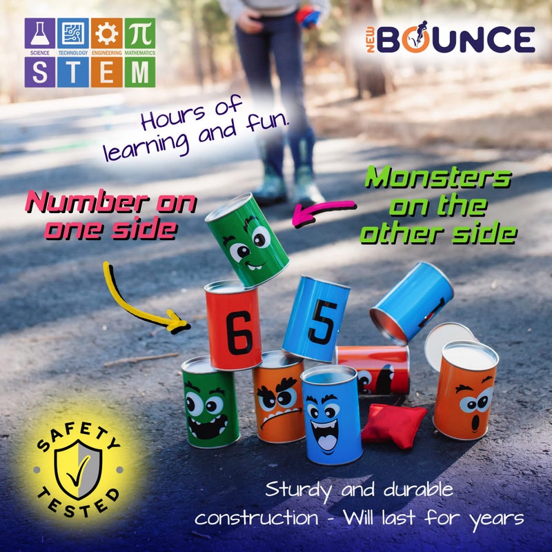 New Bounce New-Bounce Bean Bag Can Toss Games - Carnival Outdoor Games for Kids and Adults - 2 in 1 Family Party Game Set Multicolored - Image 5
