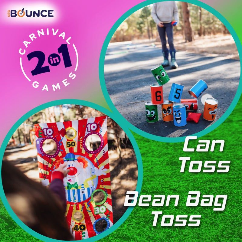 New Bounce New-Bounce Bean Bag Can Toss Games - Carnival Outdoor Games for Kids and Adults - 2 in 1 Family Party Game Set Multicolored - Image 3