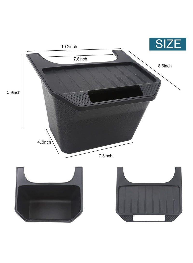 Zikra for Tesla Model Y Rear Center Console Storage Box Trash Can 2nd Row Organizer Flocking Tray Backseat Container Car Garbage Bin Accessories 2020 2021 2022 - Image 5