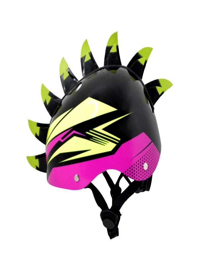 STREETJAM Kids Cycle Helmet, Finhawk Open Face Sports Helmet, Hard PP Outer Shell, EPS Inner Comfort Linner case, Adjustable Strap & Dial, Multi air Vents, Unisex Helmet (5-8 Years, Black(Green, Pink) - Image 1