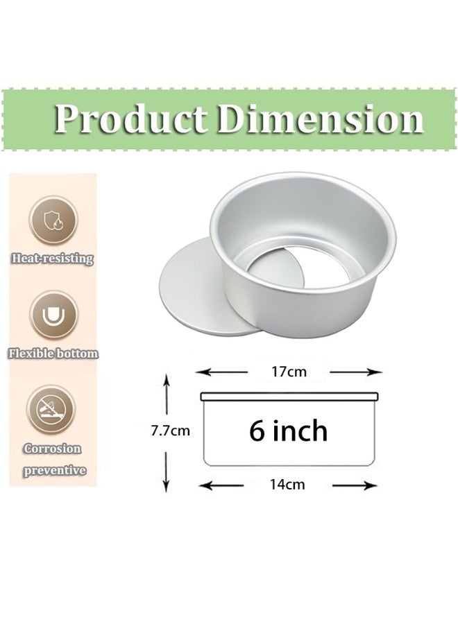 Round Cake Pans,Deep Cake Baking Pan Removable Bottom,For Layer Cake Chiffon Cheesecake,Healthy Metal Cake Tin For Birthday Wedding Party（6inch） - Image 2