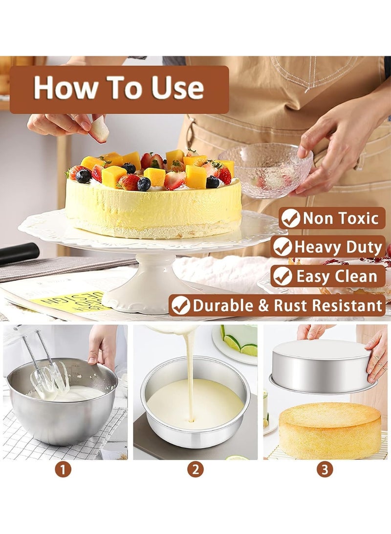 Round Cake Pans,Deep Cake Baking Pan Removable Bottom,For Layer Cake Chiffon Cheesecake,Healthy Metal Cake Tin For Birthday Wedding Party（6inch） - Image 3
