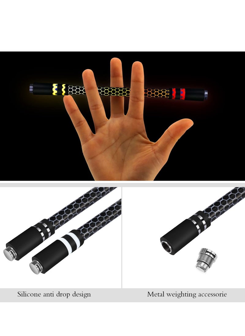 SYOSI Spinning Rotating Pen, 2 Pieces LED Rolling Finger Rotating Pen Anti Slip Coating Spinning Pen Spinning Ballpoint Pen for Student Entertainment, Unable to Write (Black & Silver)  - Image 3