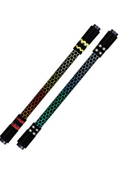 SYOSI Spinning Rotating Pen, 2 Pieces LED Rolling Finger Rotating Pen Anti Slip Coating Spinning Pen Spinning Ballpoint Pen for Student Entertainment, Unable to Write (Black & Silver)  - Image 5