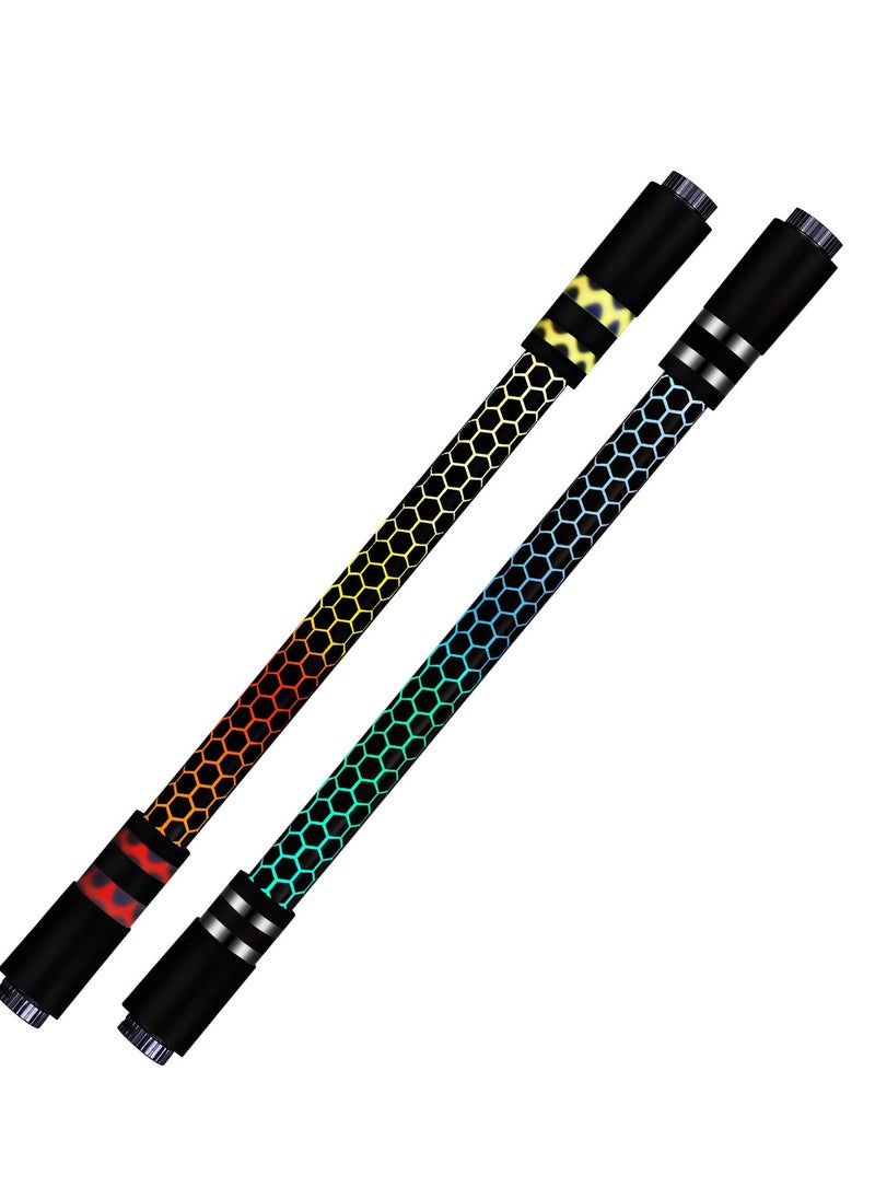 SYOSI Spinning Rotating Pen, 2 Pieces LED Rolling Finger Rotating Pen Anti Slip Coating Spinning Pen Spinning Ballpoint Pen for Student Entertainment, Unable to Write (Black & Silver)  - Image 5