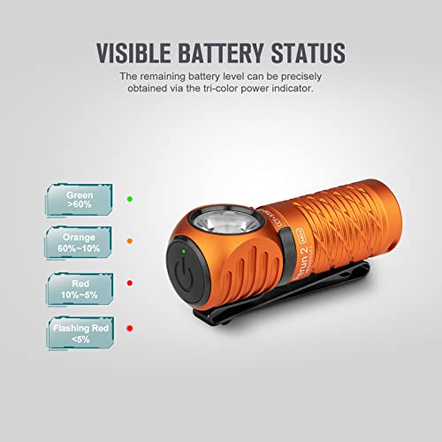 OLIGHT أوليت بيرون 2 ميني هيدلامب 1100 لومن مصباح رأس LED، مصباح رأس قابل لإعادة الشحن مع خيار الضوء الأحمر، مثالي للعمل، التنزه، التخييم والتسلق (أورانج كول وايت: 5700~6700K) - Image 5