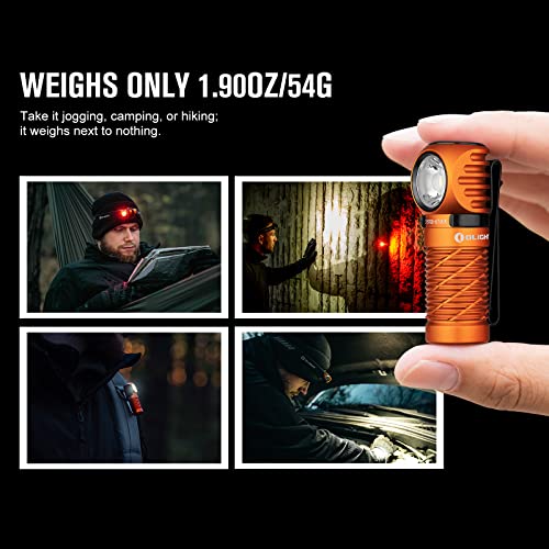 OLIGHT أوليت بيرون 2 ميني هيدلامب 1100 لومن مصباح رأس LED، مصباح رأس قابل لإعادة الشحن مع خيار الضوء الأحمر، مثالي للعمل، التنزه، التخييم والتسلق (أورانج كول وايت: 5700~6700K) - Image 3