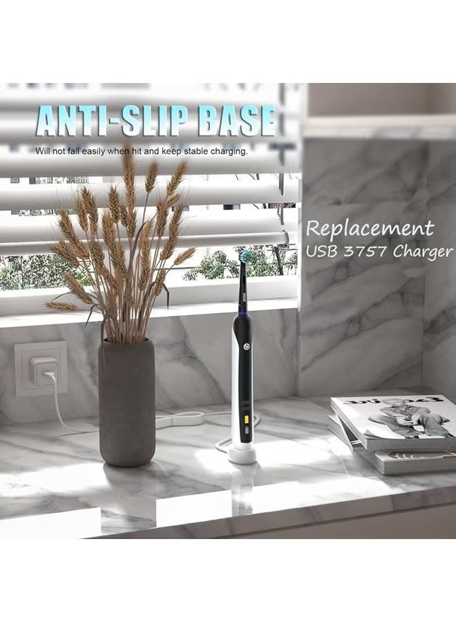 شاحن USB لفرشاة الأسنان الكهربائية براون أورال بي 3757، قاعدة شحن حثية مقاومة للماء محمولة للسفر - Image 5