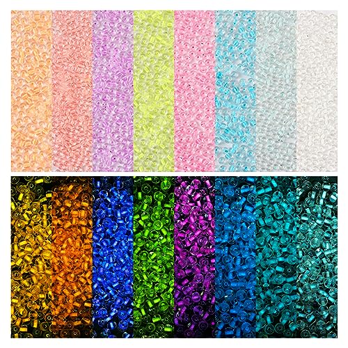 BB Beadthoven Beadthoven 5280pcs 2mm Luminous Glass Seed Beads - Assorted Glow in The Dark 11/0 Round Pastel Colorful Glowing Tiny Mini Solar Beads for DIY Bracelet Necklace Jewelry Making Crafts - Image 1