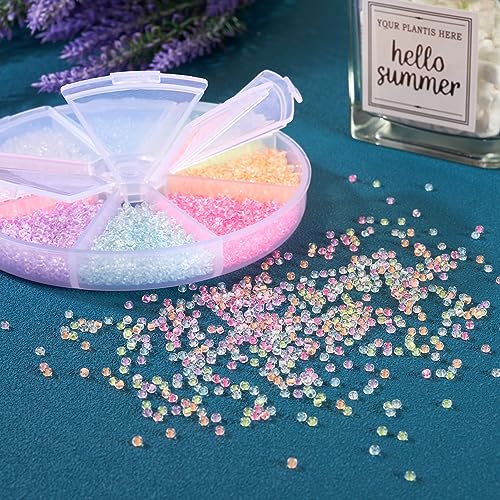 BB Beadthoven Beadthoven 5280pcs 2mm Luminous Glass Seed Beads - Assorted Glow in The Dark 11/0 Round Pastel Colorful Glowing Tiny Mini Solar Beads for DIY Bracelet Necklace Jewelry Making Crafts - Image 3