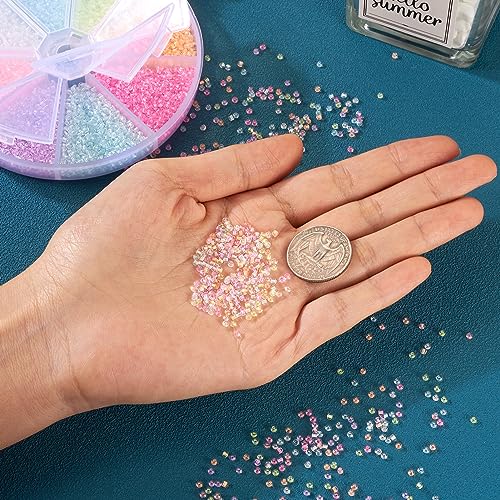 BB Beadthoven Beadthoven 5280pcs 2mm Luminous Glass Seed Beads - Assorted Glow in The Dark 11/0 Round Pastel Colorful Glowing Tiny Mini Solar Beads for DIY Bracelet Necklace Jewelry Making Crafts - Image 4