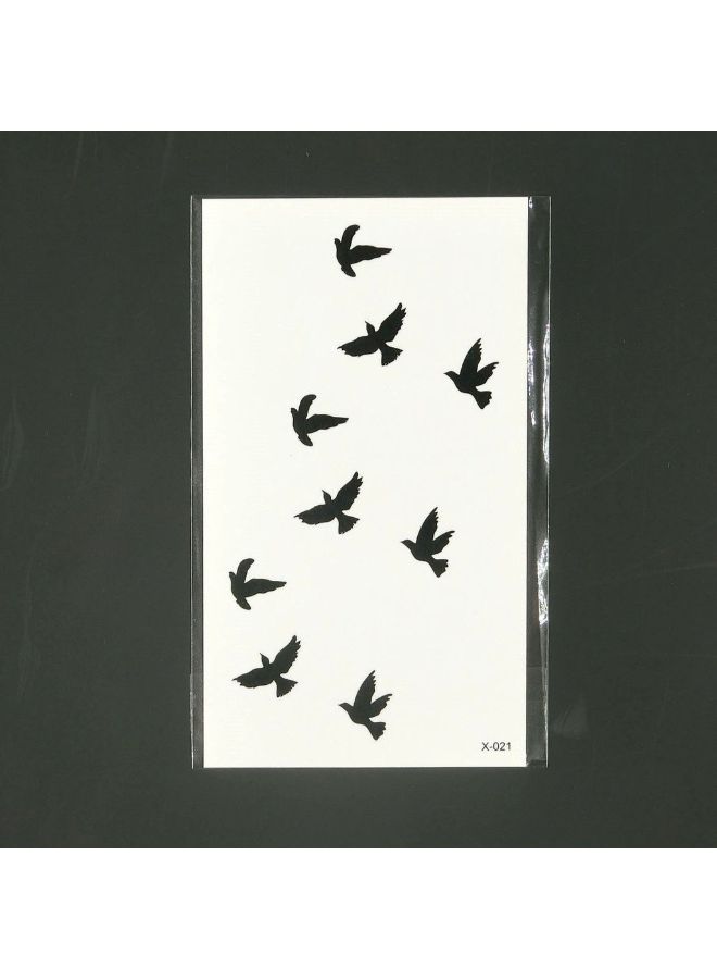 NIBEMINENT Set Of 2 Bird Temporary Tattoo Sticker Black - Image 2