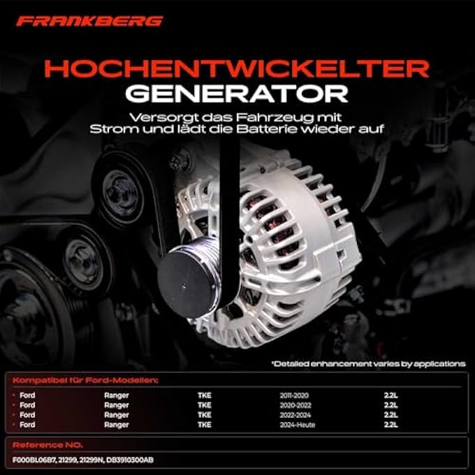 Frankberg Alternator Generator Rotary Current Generator Freewheel Alternator Replacement # DB3910300AB - Image 3
