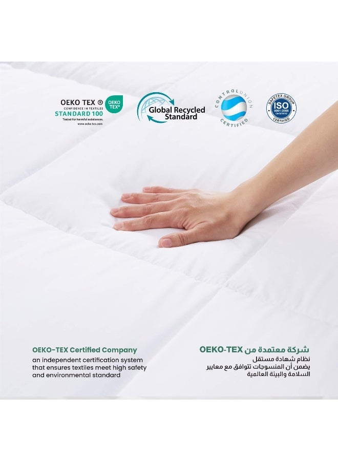 Rest Classic Bedding Comforter Duvet Insert White Microfiber All Seasonal Quilted Comforter Stitched Quilting Duvet with White cord Easycare Duvet 220x240cm - Image 5