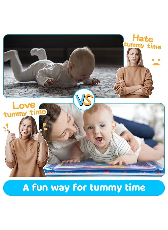 ShebSheb - Baby Tummy Time Water Play Mat丨Inflatable Tummy Time Water Play Mat for Baby, Infants and Toddlers 3 to 12 Months Promote Development Toy 65x65cm - Image 1