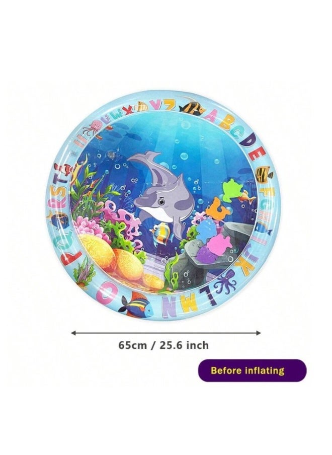 ShebSheb - Baby Tummy Time Water Play Mat丨Inflatable Tummy Time Water Play Mat for Baby, Infants and Toddlers 3 to 12 Months Promote Development Toy 65x65cm - Image 1