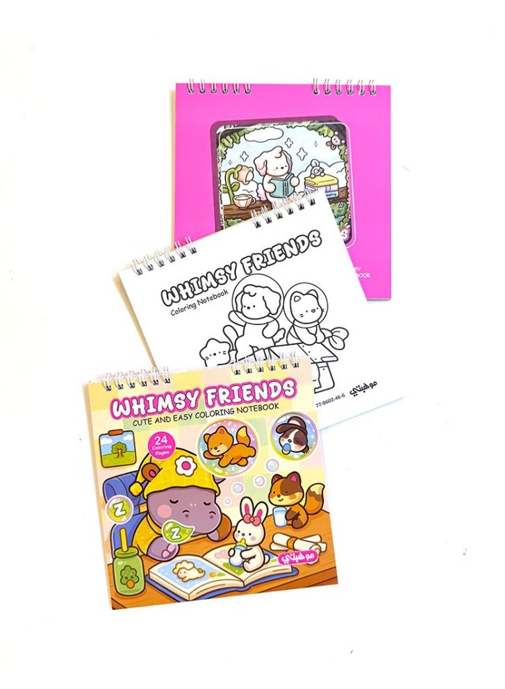 تالنت كتاب تلوين كوزي نوت بوك – Whimsy Friends ويمزي فريندز | 24 رسمة | صفحات أحادية الوجه | للاسترخاء وتخفيف التوتر | Talent Shop - Image 2