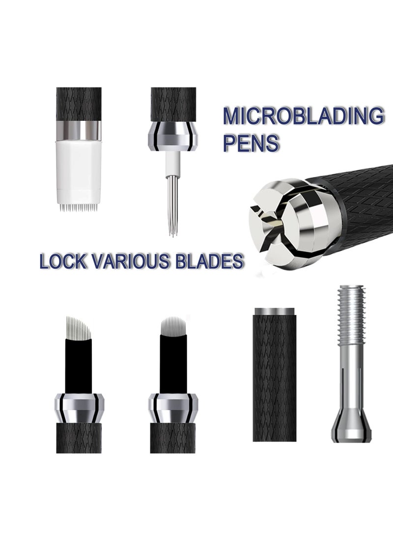 KASTWAVE 5 Pcs Light Manual Tattoo Eyebrow Pens For Permanent Makeup Supplies Durable Aluminum Pen With Lock-Pin Tech Tattoo Microblading Pen - Image 4