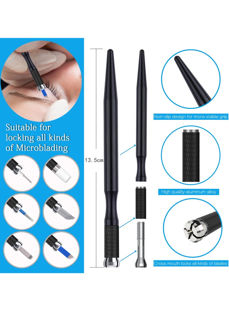 KASTWAVE 5 Pcs Light Manual Tattoo Eyebrow Pens For Permanent Makeup Supplies Durable Aluminum Pen With Lock-Pin Tech Tattoo Microblading Pen - Image 2