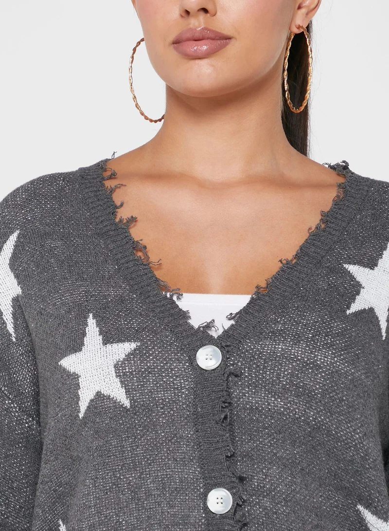 Ginger Star Intarsia Cardigan