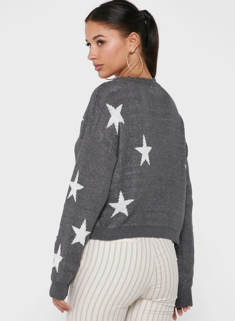 Ginger Star Intarsia Cardigan
