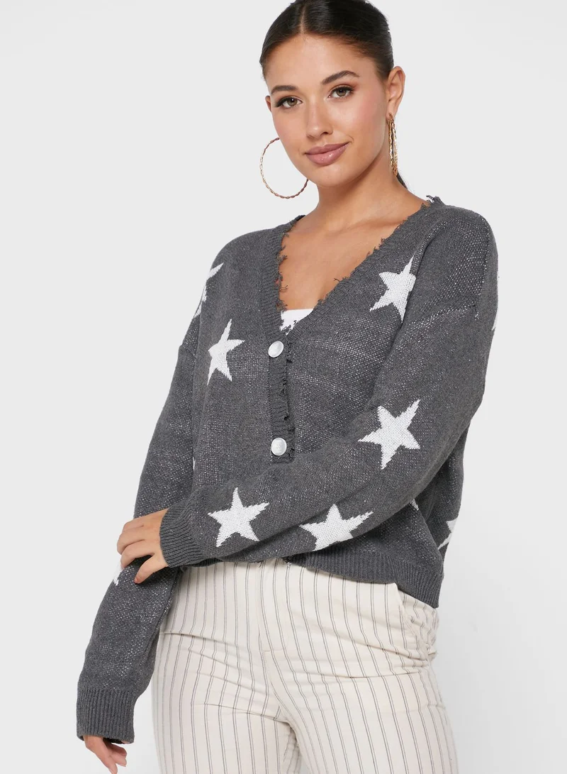 Ginger Star Intarsia Cardigan