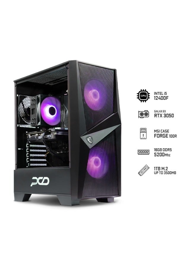 LEGANCY Gaming PC with Intel Core i5-12400F CPU, 16GB DDR5 RAM/1TB SSD/6GB NVIDIA GeForce RTX 3050 Graphics Card/Windows 11 Pro