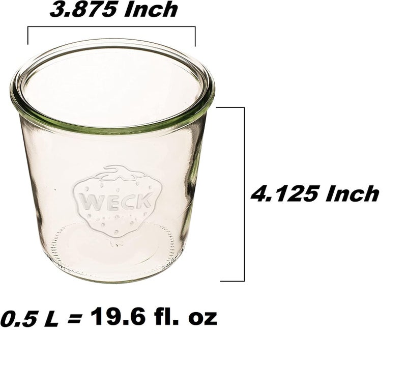 Weck Canning Jars 742 - Weck Mold Jars made of Transparent Glass - Eco-Friendly Canning Jar - Storage for Food, Yogurt with Air Tight Seal and Lid - 1/2 Liter Tall Jars Set - (2 Jars) - Image 2