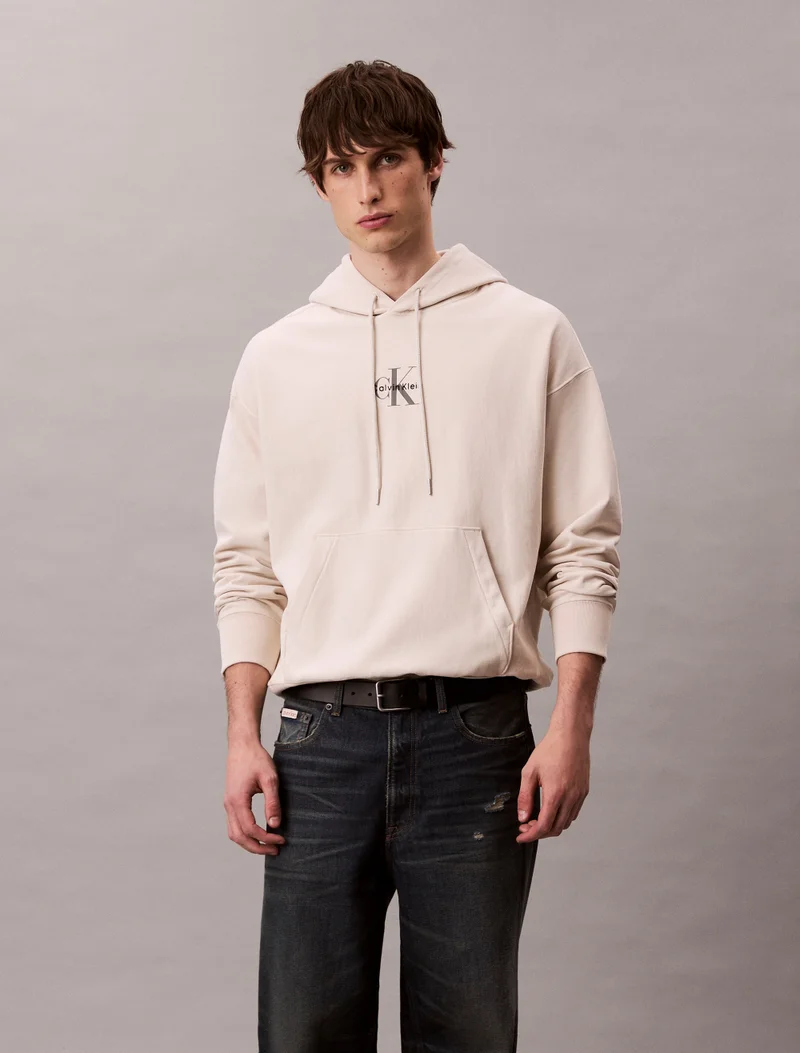 Calvin Klein Jeans Premium Fleece Monogram Logo Hoodie