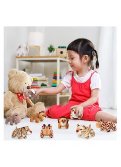 KASTWAVE 6-piece mini stuffed forest and jungle animal plush toys 4.8 inches  - Image 2