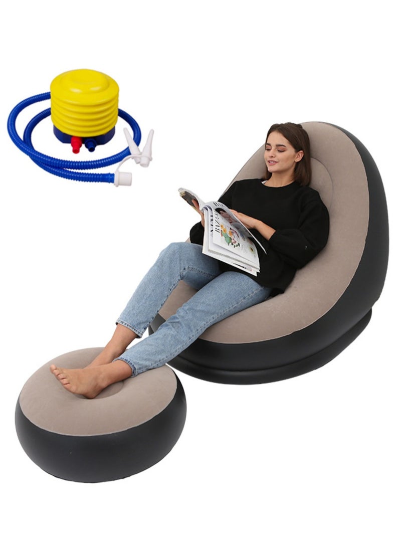 HEYAN Beanless Bag Inflatable Lounge Chair , Air Sofa Outdoor Inflatable Lazy Sofa Chair 116x98x83cm