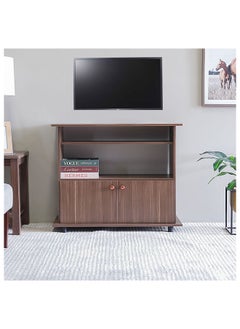 DANUBE HOME Tadeo TV Cabinet For Up To 32 Inches TV Entertainment Wall Unit Furniture Wooden TV Stand For Living Room Bedroom TV Rack L90xW36xH76 cm Almond  - Image 1